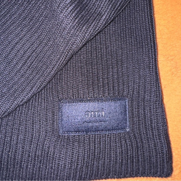 Ami  paris patch sweater in navy color - Picture 6 of 8